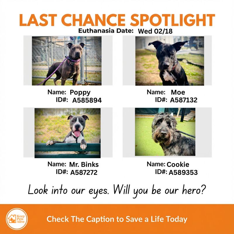 ⏰ URGENT: Last Chance Animals (OCAS) – Deadline 6 a.m. next Wednesday ⏰​